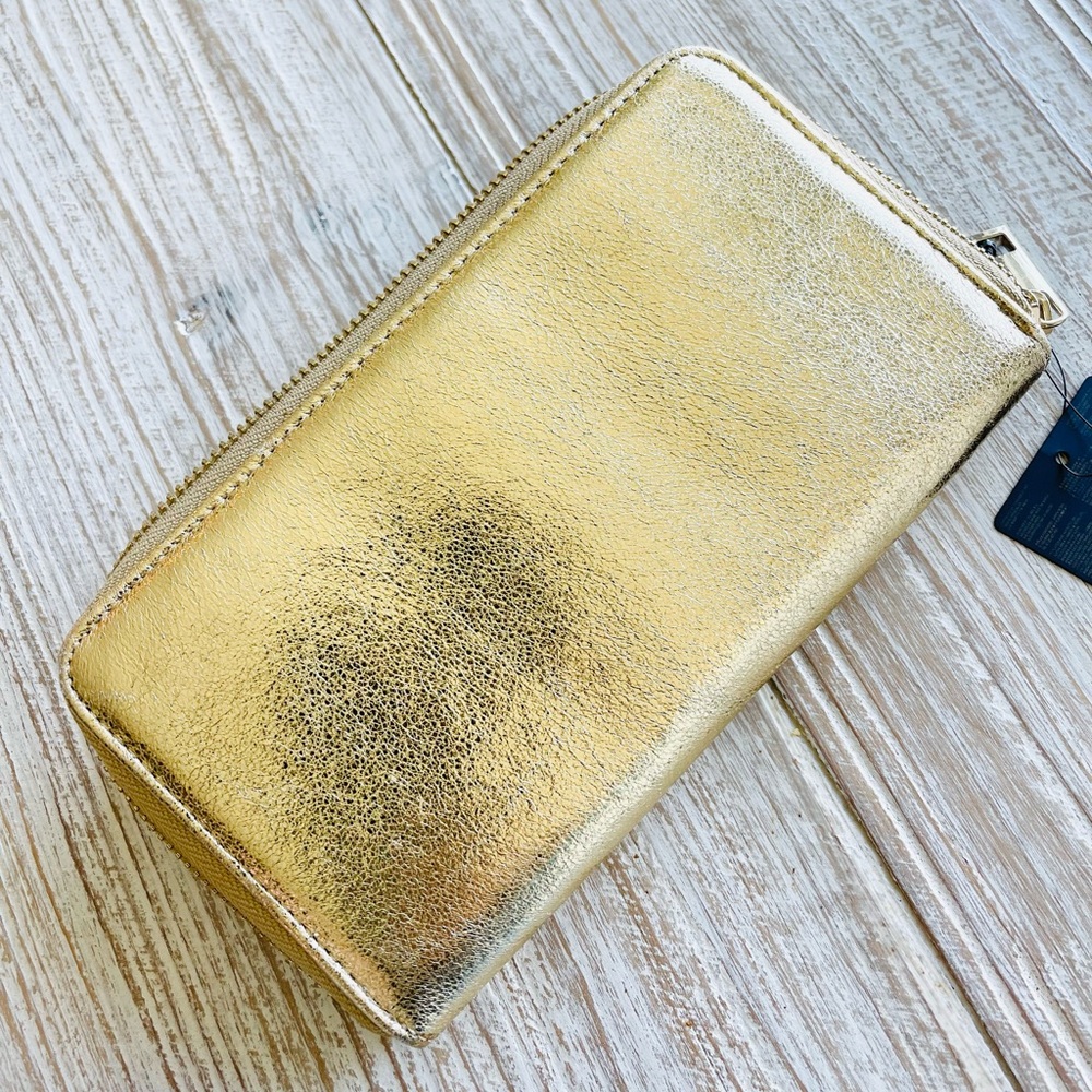 NWT Forever 21 Gold Zip-Around Wallet